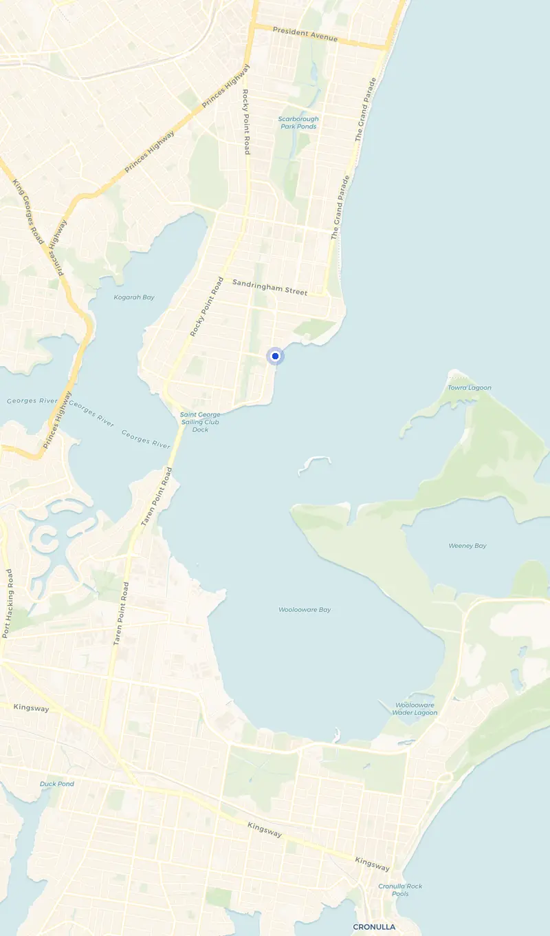 Map of the Sandringham service area and the surrounding suburbs we cover.