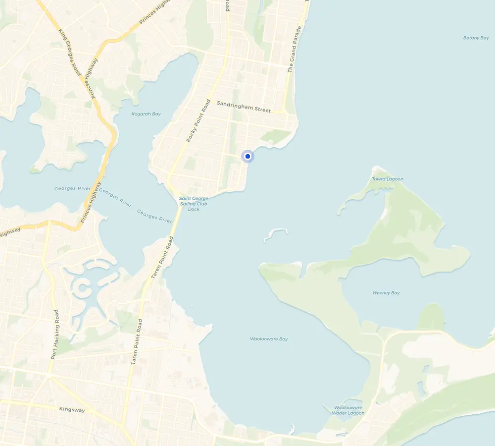 Map of the Sandringham service area and the surrounding St George, showing Sandringham and the nearby streets we cover.